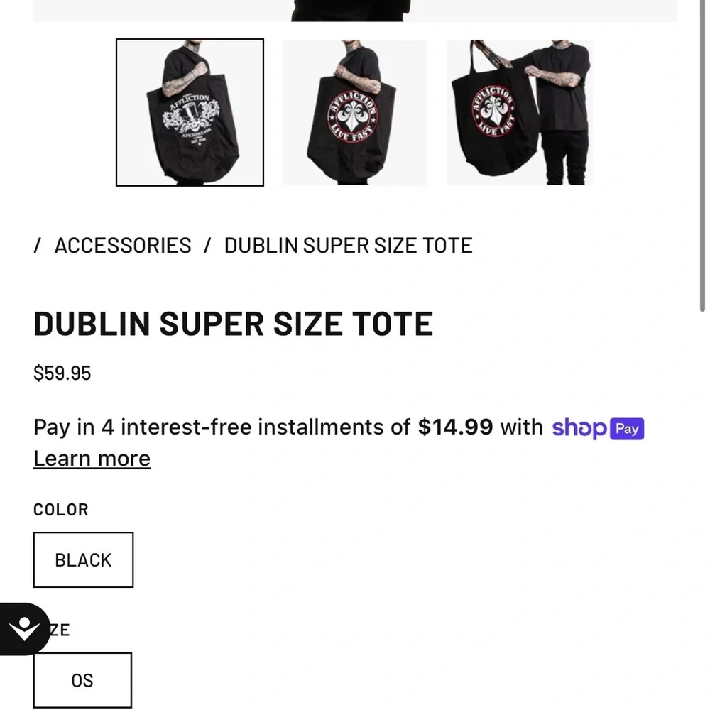 Affliction Oversized Tote Bag - Picture 8 of 8